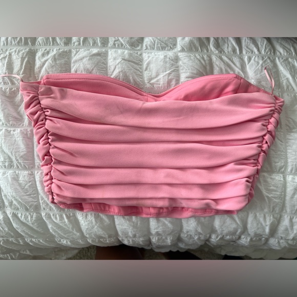Zara Pink Crop Tube top - Picture 3 of 3
